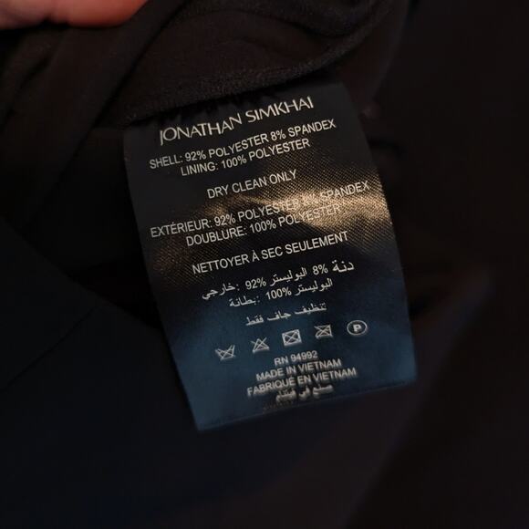 Jonathan Simkhai Black Chase Split Leg Crepe Flare Pants Size 4 - Picture 9 of 9